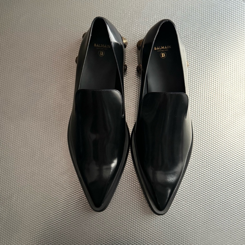 Balmain black pointy toe loafers - Picture 3 of 10